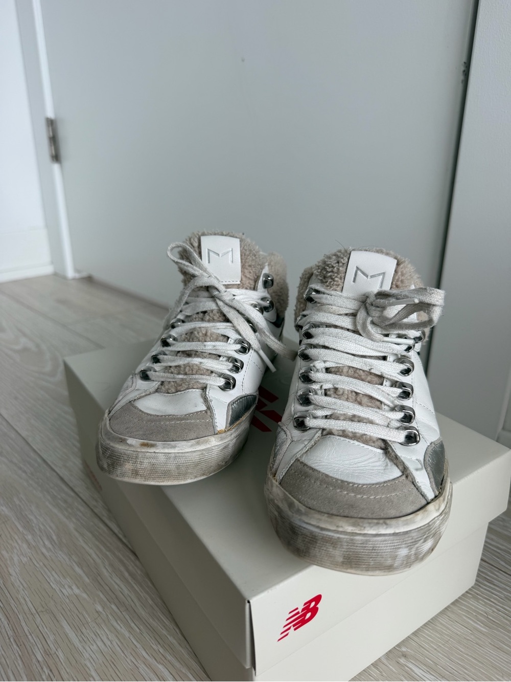 Marc Fisher Faux Sherling Sneakers